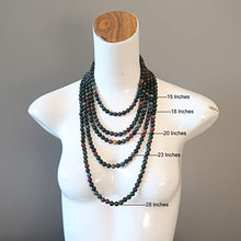 Load image into Gallery viewer, Bloodstone Necklace Boutique Genuine Round Gemstone Beaded Handmade Crystal Healing B02 (18")
