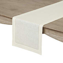 Load image into Gallery viewer, Solino Home 100% Pure Linen Hemstitch Table Runner - 14 x 132 Inch, Handcrafted from European Flax, Machine Washable Classic Hemstitch - Ivory
