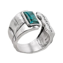 Load image into Gallery viewer, Silpada 'Split Mountain' Compressed Turquoise Cuff Ring in Sterling Siler, Size 8
