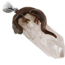Load image into Gallery viewer, STARBORN Creations Gecko Carving Danburite 925 Sterling Silver Pendant YE-1814
