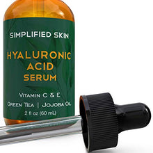 Load image into Gallery viewer, Hyaluronic Acid Serum for Face &amp; Eyes (2 oz) with Vitamin C, E &amp; Green Tea for Anti-Aging, Moisturizing, Antioxidant &amp; Wrinkle Treatment. Best Hydrating Pure Facial Serum by Simplified Skin
