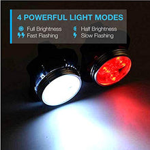 Load image into Gallery viewer, Vont 'Pyro' Bike Light Set, USB Rechargeable, Super Bright Bicycle Light, Bike Lights Front and Back, Bike Headlight, 2X Longer Battery Life, Waterproof, 4 Modes (2 Cables, 4 Straps)
