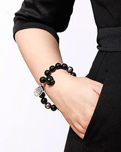 Load image into Gallery viewer, XHUUU Black Obsidian Stone Fox Tree of Life Bracelet for Women Animal Charm 10mm Beads for Bracelets Healing Crystals Gifts
