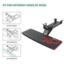Load image into Gallery viewer, EUREKA ERGONOMIC Fully Adjustable Keyboard Drawers &amp; Platforms Tray, Rotatable Gaming Computer Desk Mount Drawer Underdesk Shelf Workspace Organizers, Black

