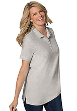 Load image into Gallery viewer, Woman Within Women's Plus Size Perfect Short-Sleeve Polo Shirt - 3X, Medium Heather Grey Gray
