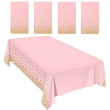 Load image into Gallery viewer, FYY Disposable Plastic Tablecloths,[4 Pack ] Plastic Tablecloths for Indoor or Outdoor Tables Parties Christmas Picnic Birthdays and Weddings 54" X 108"-Pink
