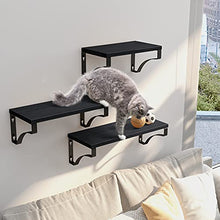 Load image into Gallery viewer, AMADA HOMEFURNISHING Floating Shelves Wall Mounted Set of 3, Rustic Wood Wall Shelves for Bedroom/Bathroom/Living Room/Kitchen/Laundry Room, Storage &amp; Decoration, Black
