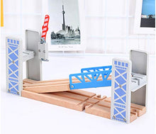 Load image into Gallery viewer, Z MAYABBO Wooden Train Set Accessories Wood Railway Bridge for Railroad Tracks, 2-Level Overpass Compatible for All Railway Tracks System
