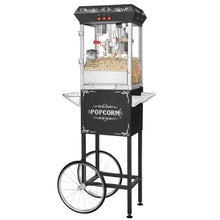 Load image into Gallery viewer, 6127 Great Northern Popcorn Black GNP-800 All-Star Popcorn Popper Machine &amp; Cart, 8oz
