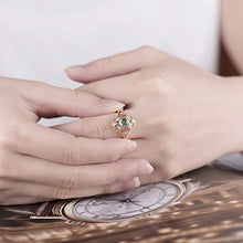 Load image into Gallery viewer, Beyond jewelry Natural Ruby Sapphire Emerald Diamond Engagement Ring in 14K Yellow Gold for Women
