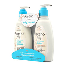 Load image into Gallery viewer, Aveeno Baby Daily Care Gift Set with Natural Oat Extract &amp; Oatmeal, Contains Daily Moisturizing Body Lotion &amp; Gentle 2-in-1 Baby Bath Wash &amp; Shampoo, Hypoallergenic &amp; Paraben-Free, 2 Items
