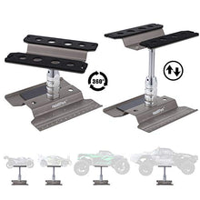 Load image into Gallery viewer, Hobbypark RC Car Stand Work Station with Weight Repair Workstation Aluminum Alloy 360 Degree Rotation Lift Or Lower for 1/12 1/10 1/8 Scale (Titanium)
