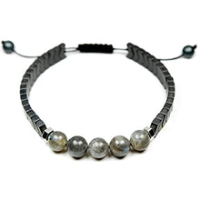 Load image into Gallery viewer, Radiant Labradorite and Hematite Bracelet - Handcrafted Gemstone Beaded Jewelry for Men &amp; Women
