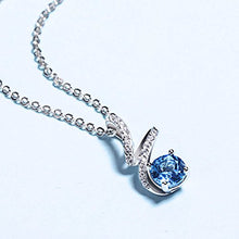 Load image into Gallery viewer, Carleen Sterling Silver Twist London Blue Topaz November Birthstone Pendant Necklaces for Women Girls, Pendant for Daily Life, Gift, Wedding

