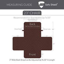 Load image into Gallery viewer, Sofa Shield Original Patent Pending Reversible Chair Protector for Seat Width up to 23 Inch, Furniture Slipcover, 2 Inch Strap, Chairs Slip Cover Throw for Pets, Cats, Armchair, Light Gray Charcoal
