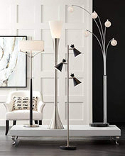 Load image into Gallery viewer, Allegra Mid Century Modern Arc Floor Lamp 5-Light Chrome Marble Base Crystal Ball Shades Foot Dimmer for Living Room - Possini Euro Design
