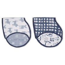 Load image into Gallery viewer, Aden + Anais Classic Burpy Bib, 100% Cotton Muslin, Soft Absorbent 4 Layers, Multi-Use Burp Cloth and Bib, 22.5” X 11”, Waverly, 2 - Pack
