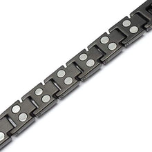 Load image into Gallery viewer, MagnetRX® Women's Ultra Strength Magnetic Therapy Bracelet - Arthritis Pain Relief &amp; Carpal Tunnel Titanium Magnetic Bracelets for Women - Adjustable Length with Sizing Tool (Black)
