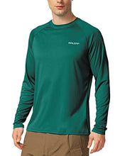 Load image into Gallery viewer, BALEAF Men's Long Sleeve Shirts Lightweight UPF 50+ Sun Protection SPF T-Shirts Fishing Hiking Running Emerald Size M
