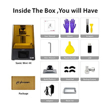 Load image into Gallery viewer, Phrozen Sonic Mini 4K 3D Printer Bundle with Phrozen Aqua Blue Resin 1KG
