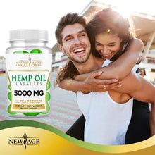 Load image into Gallery viewer, Hemp Oil Capsules Pills - 2 Pack - 5000 Hemp Oil Capsules - Made in The USA - Maximum Value - Rich in Omega 3,6,&amp; 9
