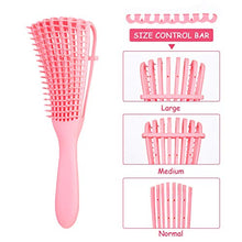 Load image into Gallery viewer, Detangling Brush Set with Edge Brush and Comb Cleaner Brush, Hair Detangler Brush for Afro Woman Textured 3a to 4c Oil Long Thick Curly Hair, for Home and Salon (4 Pieces)
