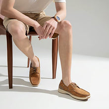 Load image into Gallery viewer, Vostey Men's Loafers &amp; Slip-ons 3-Eye Boat Shoes Men Comfortable Casual Loafers for Men (BMY3005 tan 10.5)

