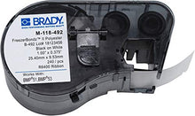 Load image into Gallery viewer, Brady M-118-492 Polyester B-492 Black on White Label Maker Cartridge, 3/8" Width x 1" Height, For BMP51/BMP53 Printers
