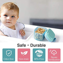 Load image into Gallery viewer, Zooawa Baby Formula Dispenser, Portable Travel Milk Powder Formula Container Candy Fruit Snack Storage Container with Scoop and Leveller, On-The-Go, BPA Free, Transparent - Blue
