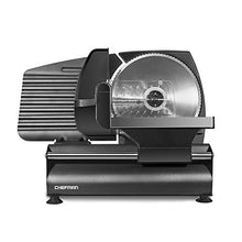 Load image into Gallery viewer, Chefman Die-Cast Electric Deli &amp; Food Slicer Cuts Meat, Cheese, Bread, Fruit &amp; Vegetables Adjustable Slice Thickness, Stainless Steel Blade, Safe Non-Slip Feet, For Home Use, Easy To Clean, Black
