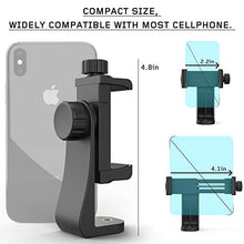 Load image into Gallery viewer, Universal Phone Tripod Mount Adapter with Bluetooth Camera Remote, Cell Phone Holder with Adjustable Clamp for Selfie Stick Monopod Compatible with iPhone, Samsung and so on, Wrist Strap Included

