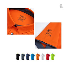 Load image into Gallery viewer, MAXERIA Dry Fit Polo Shirts for Men Short Sleeve Sport Mens Moisture Wicking Shirts Pique Jersey Stretch Golf Shirts for Men Orange
