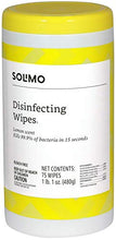 Load image into Gallery viewer, Amazon Brand - Solimo Disinfecting Wipes, Lemon Scent &amp; Fresh Scent, Sanitizes/Cleans/Disinfects/Deodorizes, 75 Count (Pack of 3)
