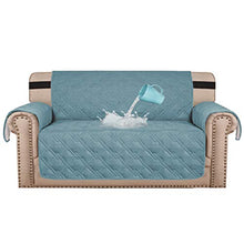 Load image into Gallery viewer, H.VERSAILTEX 100% Waterproof Loveseat Protector Couch Covers for 2 Cushion Couch Loveseat Cover Slipcover for Dogs Furniture Protector with Non-Slip Backing (Small Loveseat Seat Width 46", Smoke Blue)
