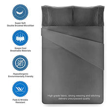 Load image into Gallery viewer, SONOMA LINEN Super Soft Queen Bed Sheet Set Grey 4 Piece 1800 Thread Count Double Brushed Microfiber Bedding Wrinkle Stain and Fade Resistant Breathable and Cooling Hotel Quality Deep Pocket Sheets
