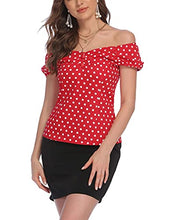 Load image into Gallery viewer, ELESOL Retro Polka Dot Tops for Women Red S
