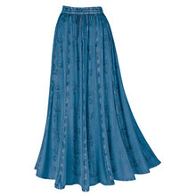 Load image into Gallery viewer, CATALOG CLASSICS Women's Boho Peasant Maxi Skirt -Over-Dyed with Elastic Waistband, Rayon 36" L - Denim - Large
