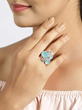 Load image into Gallery viewer, YoTreasure Aqua Chalcedony &amp; Blue Topaz 925 Sterling Silver Chunky Ring
