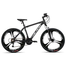 Load image into Gallery viewer, Hiland 26 Inch Mountain Bike Aluminum MTB Bicycle with 19.5 Inch Frame Kickstand Disc-Brake Suspension Fork Cycling Urban Commuter City Bicycle 3-Spoks Dark Grey
