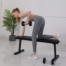 Load image into Gallery viewer, Flat Weight Workout Bench, Load 660lbs Capacity Weight Bench for Weight Training and Abdominal Training, Utility Workout Benches for Home Gym, Folding Supine Board, Sit Up Bench (Black,B)
