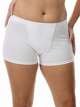 Load image into Gallery viewer, Vulvar Varicosity and Prolapse Support Boy-Leg Brief with Groin Compression Bands and Hot/Cold Therapy Gel Pad - White - Medium
