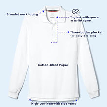 Load image into Gallery viewer, French Toast Big Boys' Long-Sleeve Pique Polo Shirt, Hunter, Medium/8
