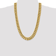 Load image into Gallery viewer, Mia Diamonds 14k Yellow Gold 15mm Semi-Solid Miami Cuban Chain Necklace
