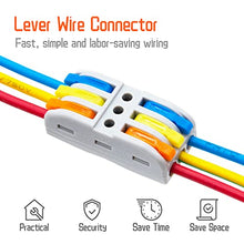 Load image into Gallery viewer, XALXMAW 48 Pcs Lever Wire Nut Connectors,Compact Splicing Connectors Electrical Wires Solid Stranded Flexible Terminal Block 28-12 AWG
