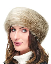 Load image into Gallery viewer, Futrzane Winter Faux Fur Headband for Women - Like Real Fur - Fancy Ear Warmer (Brown with White)
