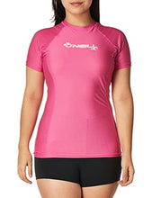 Load image into Gallery viewer, O'Neill Wetsuits Women's O'Neill Basic Skins UPF 50+ Short Sleeve Rash Guard, Fox Pink, S
