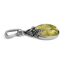 Load image into Gallery viewer, Ian and Valeri Co. Lemon Amber Sterling Silver Classic Grape Leaves Pendant Necklace Chain 18"
