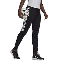 Load image into Gallery viewer, adidas Women's AEROREADY Sereno Slim Tapered-Cut 3-Stripes Pants, Black/White, Medium
