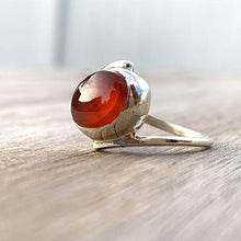 Load image into Gallery viewer, Red Aqeeq Stone Sterling Silver For Women Ring | Yemeni Red Aqeeq Handmade | AlAliGems Size 8
