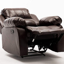 Load image into Gallery viewer, Bonzy Home Air Leather Recliner Chair Overstuffed Heavy Duty Recliner - Faux Leather Home Theater Seating - Manual Bedroom &amp; Living Room Chair Reclining Sofa (Red Brown)
